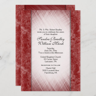 Marble Column Classy Burgundy Wedding Invitations