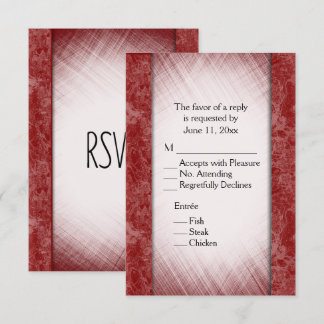 Marble Columns Burgundy RSVP w/ Entree Choice Invitation
