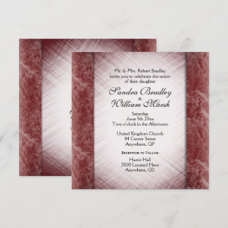 Marble Columns Reception Area Wine Wedding  Invitation
