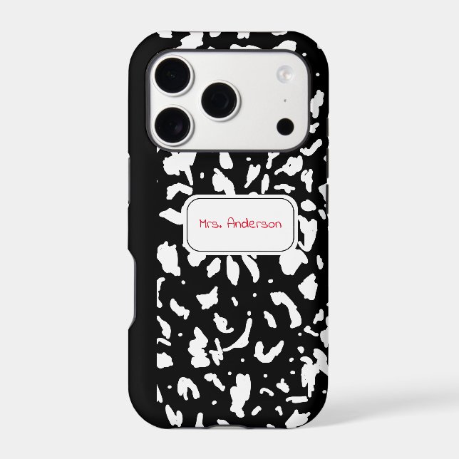 Marble Composition Notebook Personalized Iphone Case (Back)
