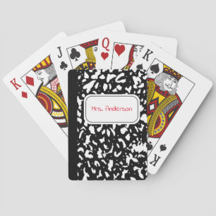 Marble Composition Notebook Personalized Poker Cards