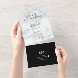 Marble Concrete Gray All In One Invitation