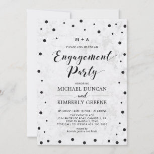Marble & Confetti Modern Engagement Party Invita Invitation