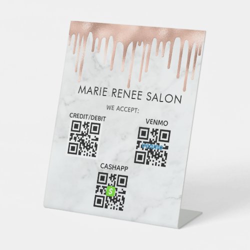 Marble Contactless QR Code Scan to Pay Pedestal Sign