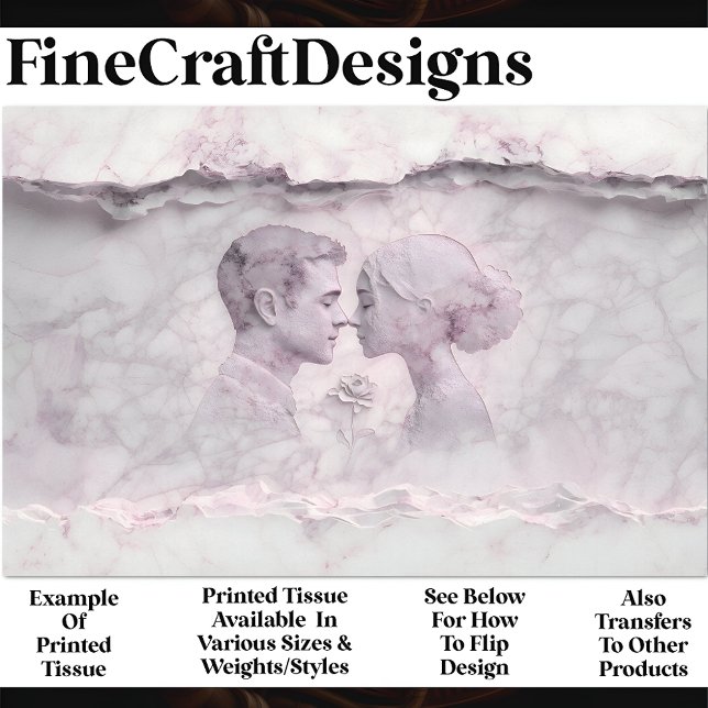 Marble Couple With Rose Carving X2 Decoupage Tissue Paper (Creator Uploaded)