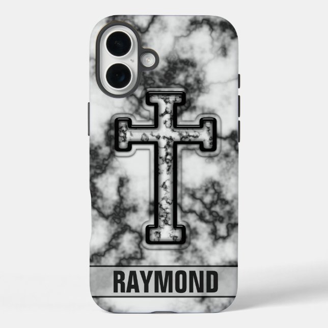 Marble Cross Custom iPhone Case (Back)