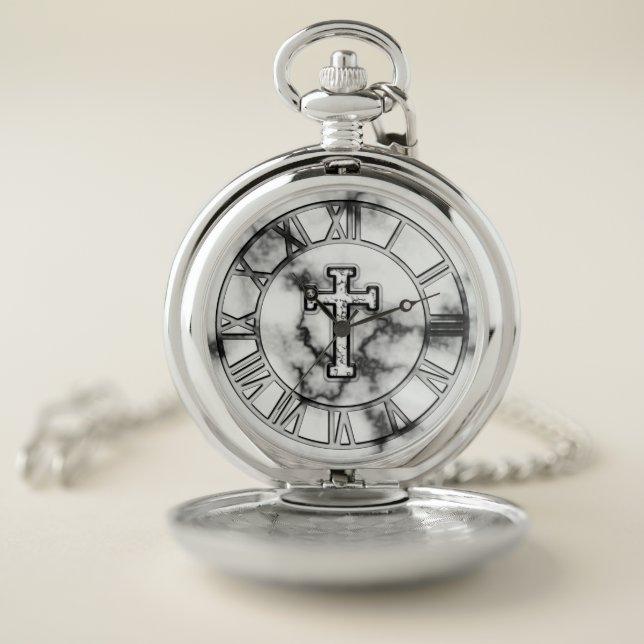 Marble Cross Pocket Watch (Inside)