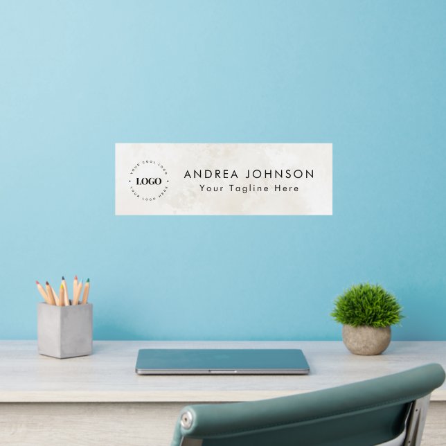 Marble Custom Text Business Company Employee Wall Decal (Home Office 2)
