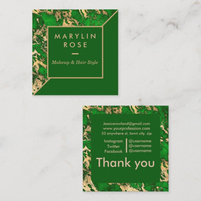 MARBLE CUSTOMIZABLE SQUARE BUSINESS CARD (Front/Back)