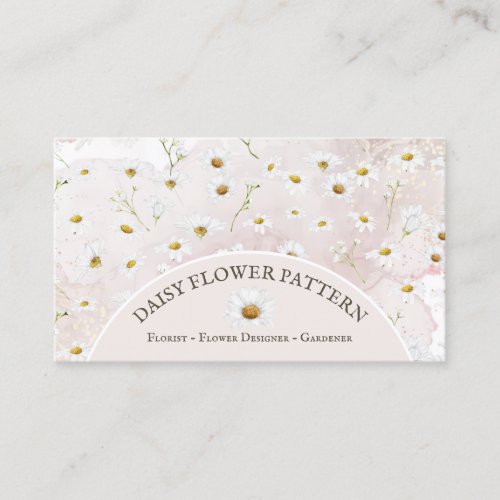 Marble Daisy Flower Pattern Botanical Baby Sitter Business Card