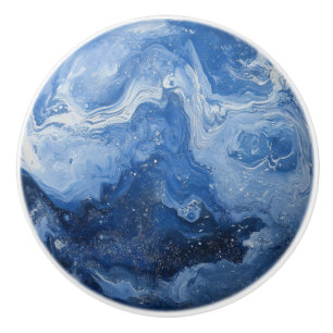 Marble Deep Blue Ceramic Knob