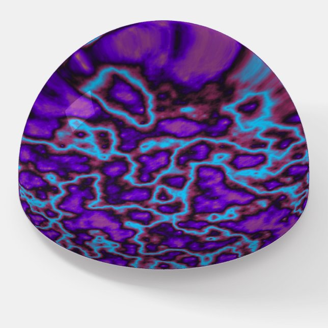 Marble Design Blue/Aqua Purple/ Pink Paperweight (Angled)