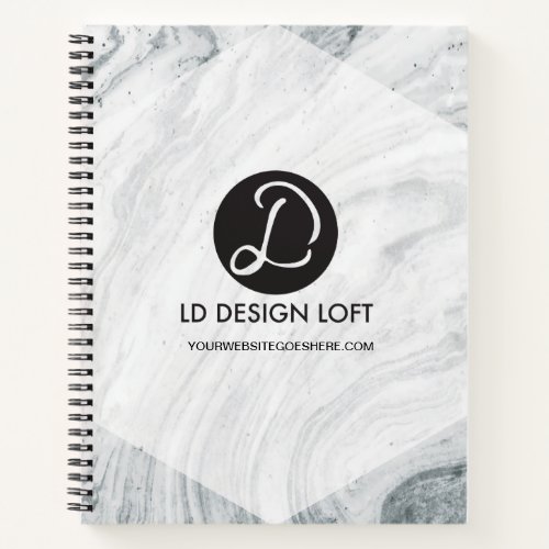 Marble Design Customizable Logo and website Notebook