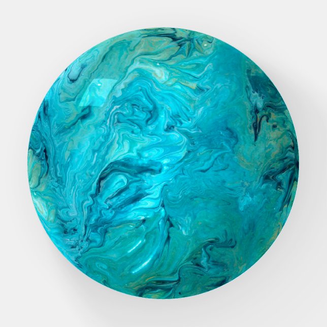 Marble design emerald blue elegant trendy  paperweight (Front)
