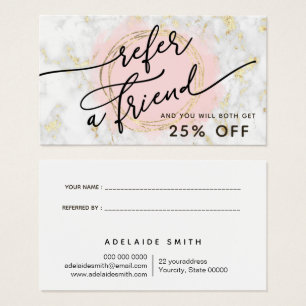 marble design referral card