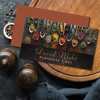 Marble Design Spoon Spices Food Chef Catering   Business Card by tyraobryant at Zazzle