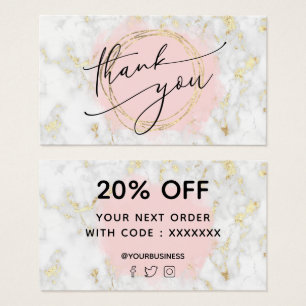 marble design thank you card