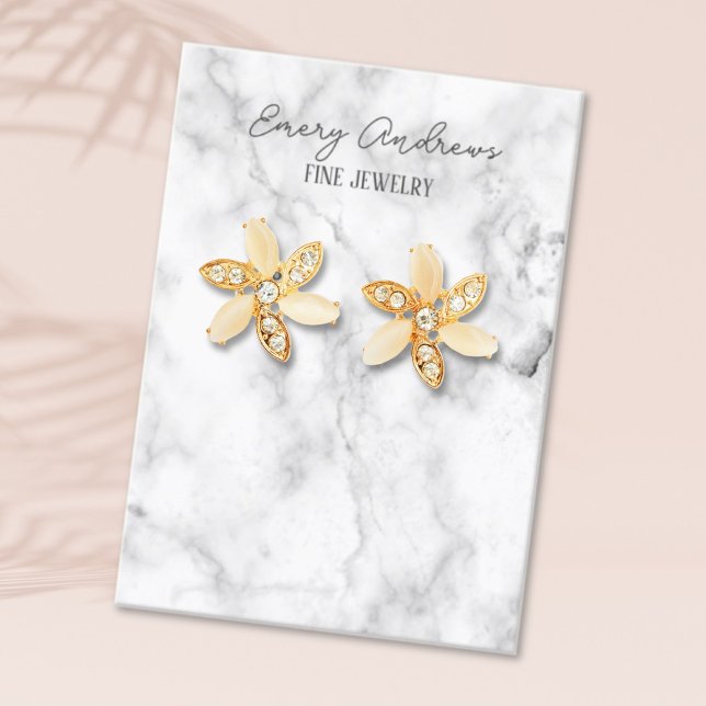 Marble Designer Jewelry Earring Holder Display Business Card (Creator Uploaded)