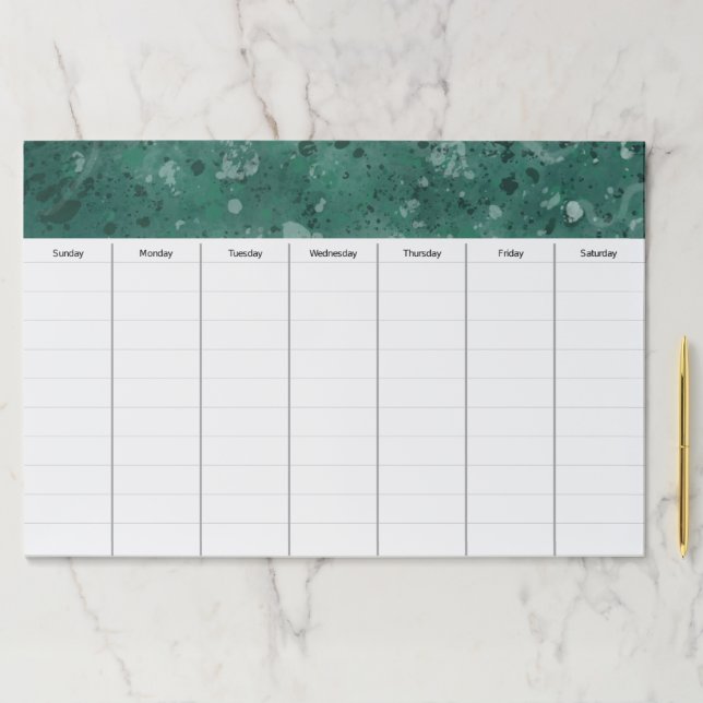 Marble Desk Weekly Schedule Paper Pad Gift (Insitu)