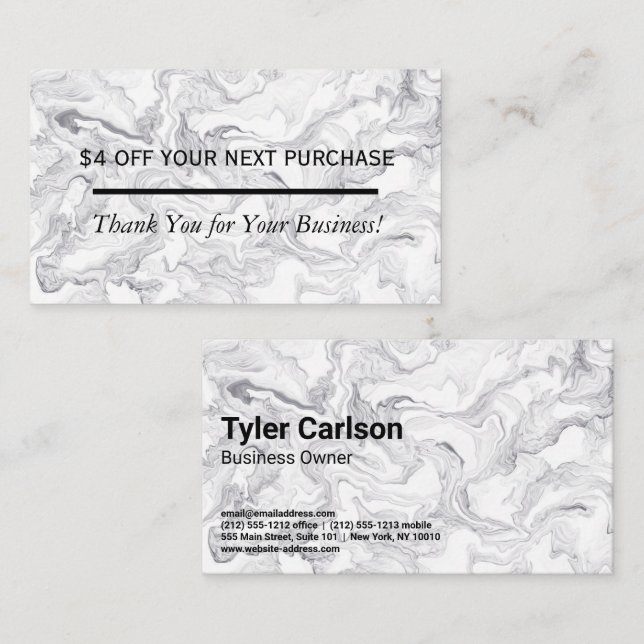 Marble Discount Loyalty Business Card (Front/Back)