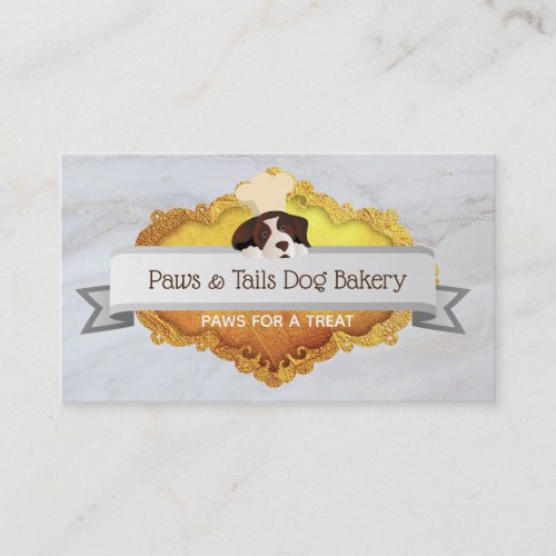 Marble Dog chef logo Dog bakery Business Cards