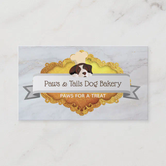 Marble Dog chef logo Dog bakery Business Cards Zazzle