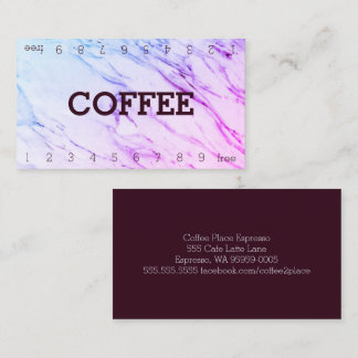 Marble Double Number Loyalty Coffee Punch-Card