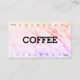 Marble Double Number Loyalty Coffee Punch-Card