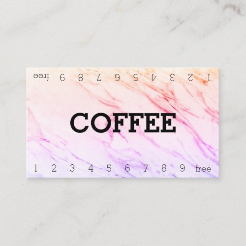 Marble Double Number Loyalty Coffee Punch_Card