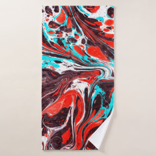 marble ebru colorful acrylic pouring pattern backg bath towel