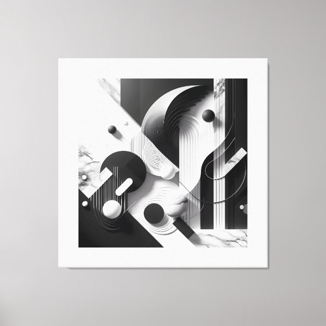 Marble Echoes of Silent Geometry Canvas Print (Front)