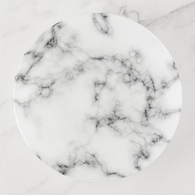 Marble effect grey and white trinket tray (Front)