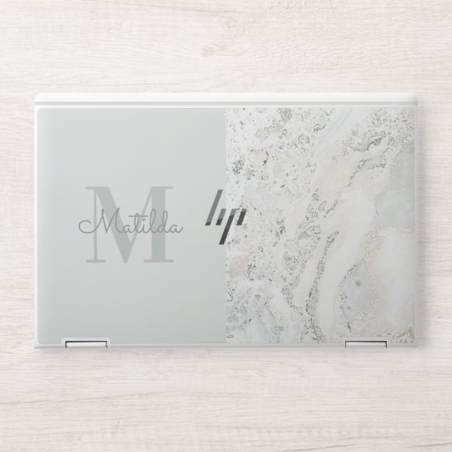 marble effect personalized HP laptop skin (Front)