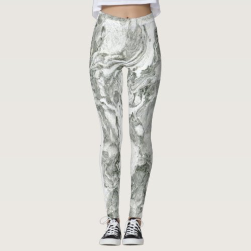 marble effect personalized leggings