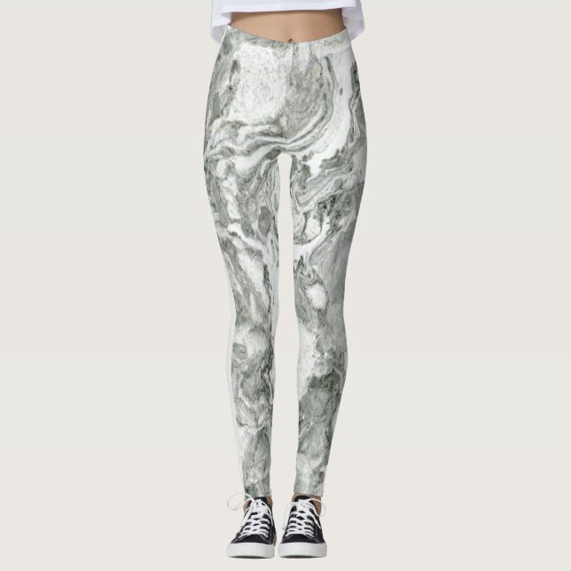 marble effect personalized leggings (Front)