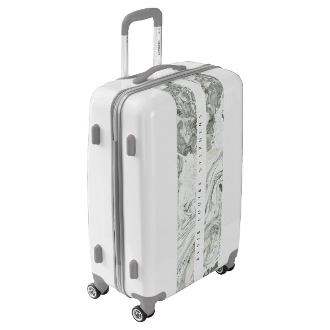 marble effect personalized luggage (Rotated Left)