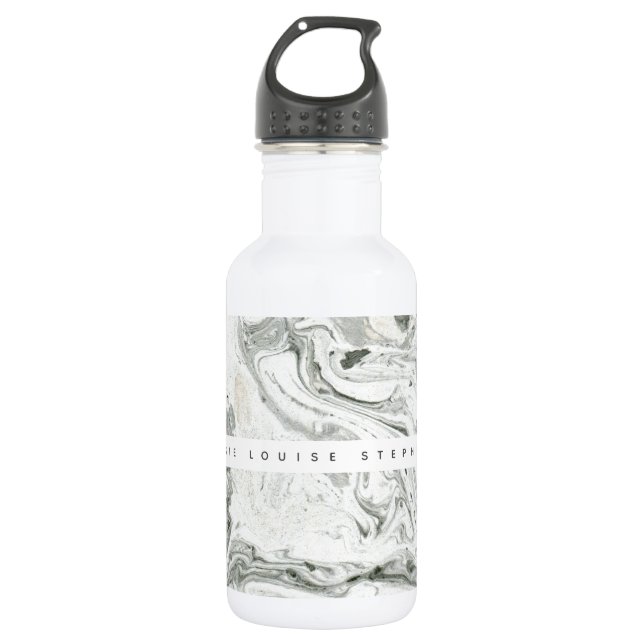 marble effect personalized water bottle (Front)