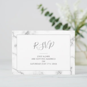 Marble effect petals RSVP card