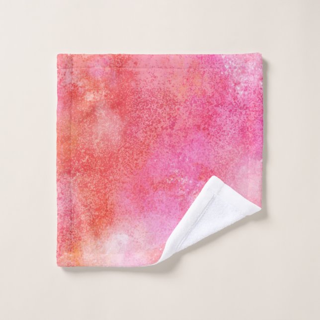Marble Effect Pink and Orange Wash Cloth (Wash Cloth)