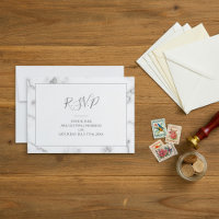 Marble effect RSVP card with message