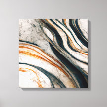 Marble Effect Stretched Canvas Print