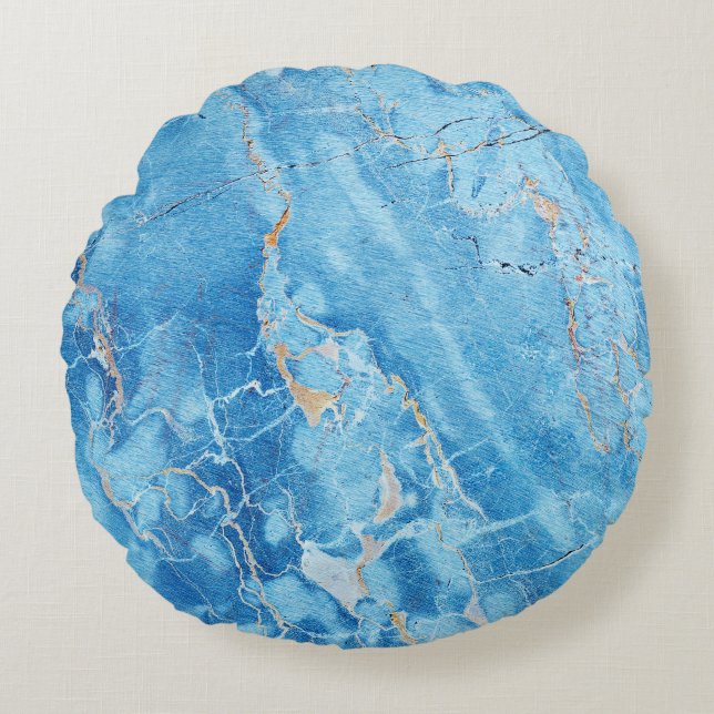 Marble Elegance: Natural Textured Surface. Round Pillow (Front)