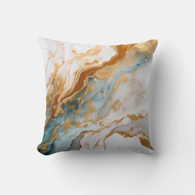 Marble Elegance Throw Pillow (Front)
