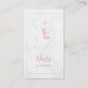 Marble Elegant Rose Gold Glitter Nail Art Manicure Business Card