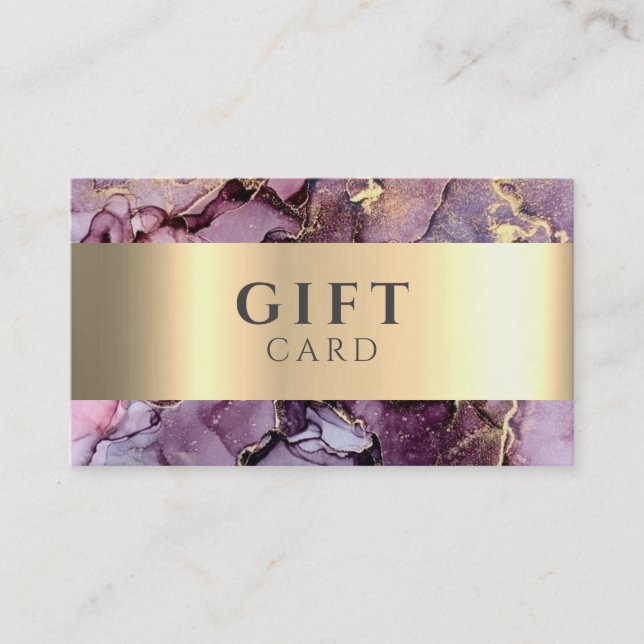 Marble Elegant White Faux Gold Beauty Gift Card (Front)