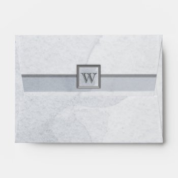 Marble Etched Monogram (cool Gray) Envelope by ShopTheWriteStuff at Zazzle