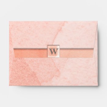 Marble Etched Monogram (pink) Envelope by ShopTheWriteStuff at Zazzle