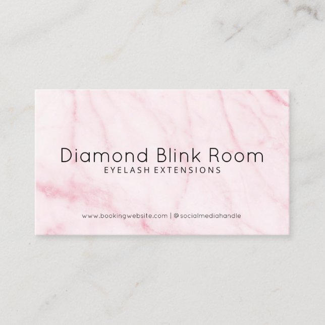 Marble Eyelash Extensions Aftercare Business Card (Front)