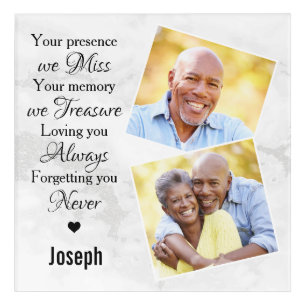 Marble Family Photo Sympathy Memorials Keepsake Acrylic Print