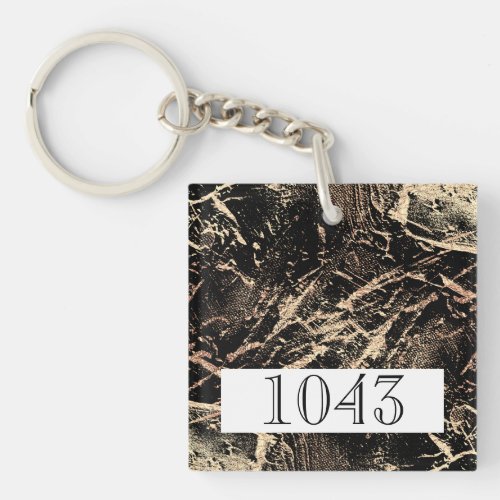 Marble faux gold black foil shimmer chic keychain